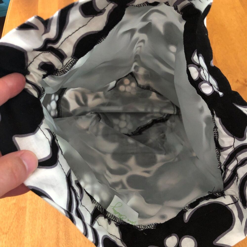 Vera Bradley Ditty Bag Night & Day Floral Black White Gym Pool Travel Beach - Picture 4 of 5